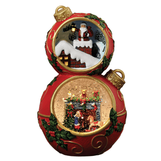 12.5" Confetti Lites Lighted Musical Santa's Chimney Stack Ornament