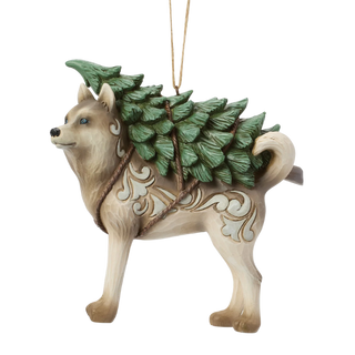 Woodland Husky with Tree Ornament