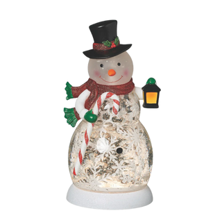 9 "Confetti Lites Lighted Swirl Rotating Snowman with Lantern