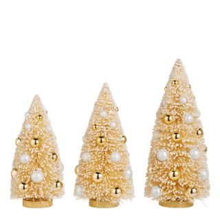 Bottle Brush Trees with Balls Set of Three