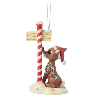 Rudolph by North Pole Sign Ornament