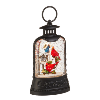 Cardinal and Birdhouse Lighted Water Lantern
