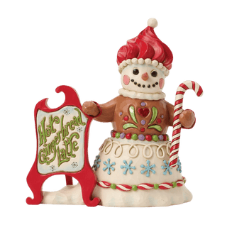 Gingerbread Snowman Sign Figurine