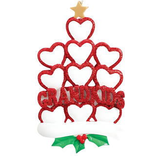 10 Grandkids Heart Ornament