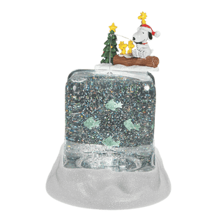 8"H Peanuts Snoopy & Woodstock Lighted Fishing Scene - Confetti Lites