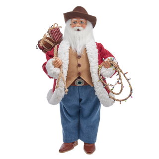 Kringles Western Santa With Bag & Lasso