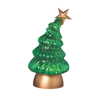 9.5" Confetti Lites Lighted Swirl Curved Tree with Star
