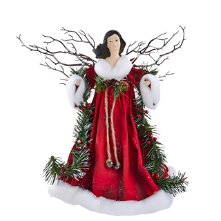 14" Red Unlit Angel Tree Top