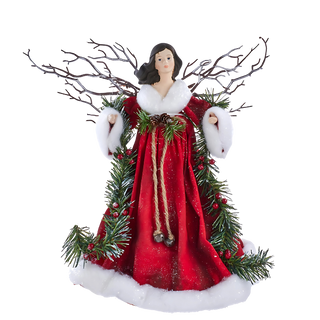 14" Red Unlit Angel Tree Top