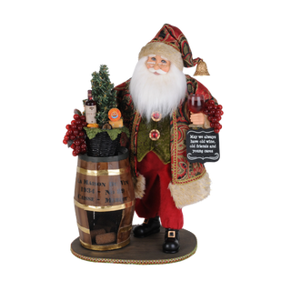 Lighted Merlot Cork Collector Santa