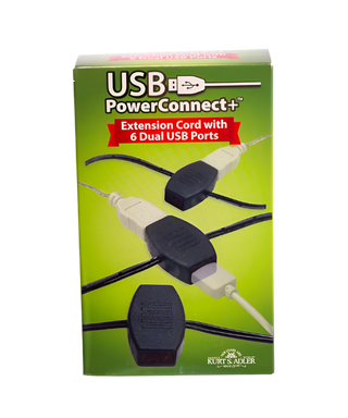 10' USB Power Extension Cord+ With Black Wire and 12 Ports