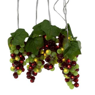 22' 100-Light Green and Burgundy Grape Cluster LED Light Set