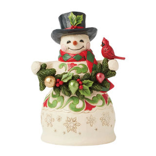 Snowman Garland & Cardinal Figurine
