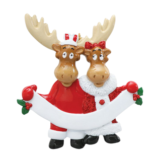 2 Moose Family Ornament