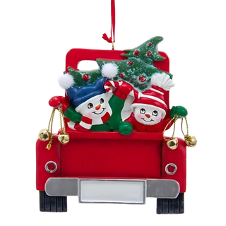 2 Snowmen in Truck Ornament