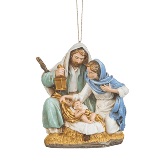 4.5"H Joseph's Studio Blue Holy Family Ornament