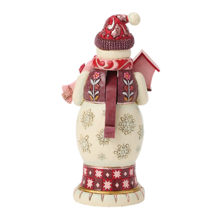 Snowman Nutcracker Red & Pink