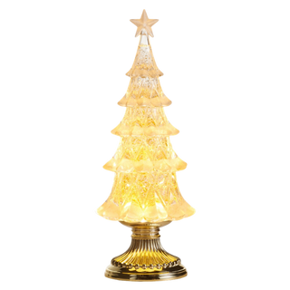 Lighted Gold Swirling Glitter Tree
