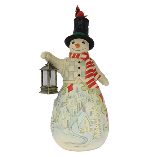 Snowman LED Candle Statue