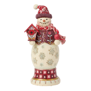Snowman Nutcracker Red & Pink