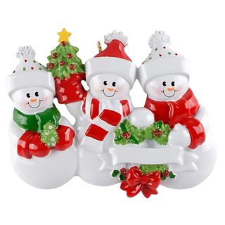 3 Snow Family Ornament