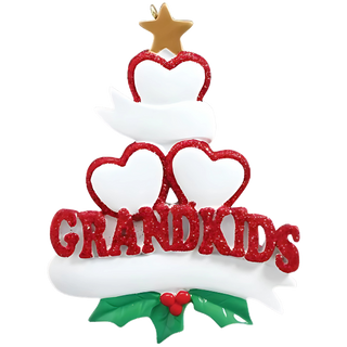 3 Grandkids Heart Ornament