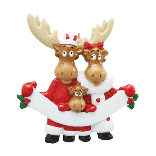 3 Moose Family Ornament