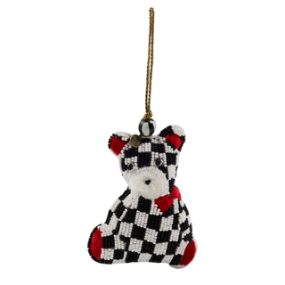 Courtly Check Bear Beaded Ornament