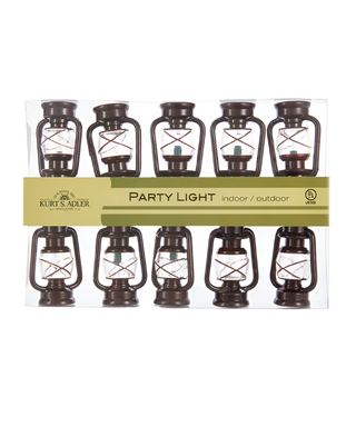 11.5' UL 10-Light Brass Lantern Light Set