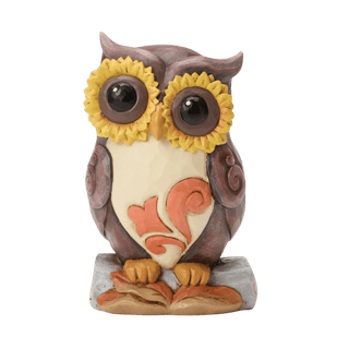 Owl on Log Mini Figurine