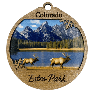 2 Elk at Lake Ornament