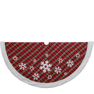 48"Cmas Woven Plaid Tree Skirt