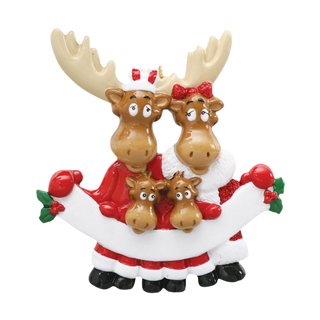 4 Moose Family Ornament