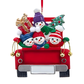 4 Snowmen in Truck Ornament