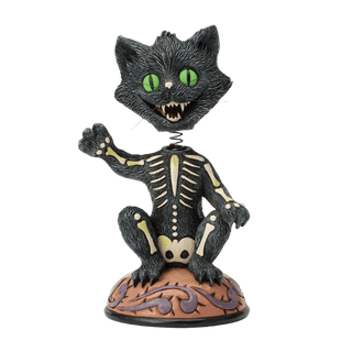 Bobble Head Black Cat Figurine