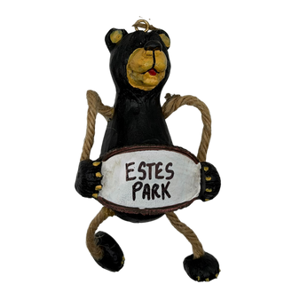 Bear with Sign Estes Park Ornament