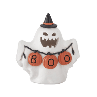 Resin LED BOO Ghost w/Witch Hat