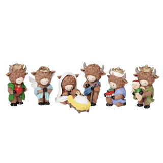 4"H 7pc Highland Cow Pagent