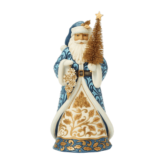 Blue & Gold Santa Sisal Figure