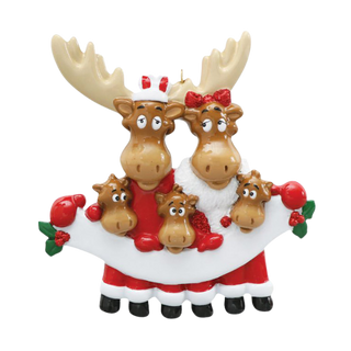 5 Moose Family Ornament