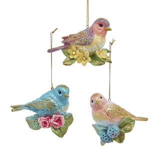 4" Fancy Bird Ornaments, 3A
