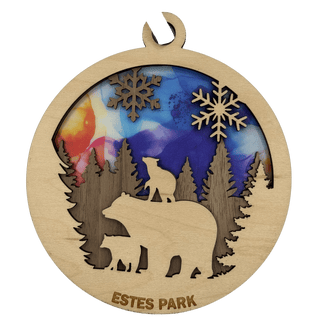 Bear and Cubs Light Catcher Estes Park Ornament