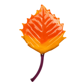 Aspen Leaf Blown Glass Ornament
