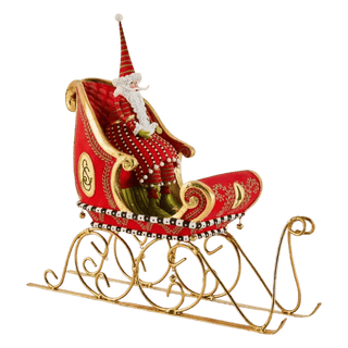 Patience Brewster Dash Away Sitting Santa & Sleigh Figure Set