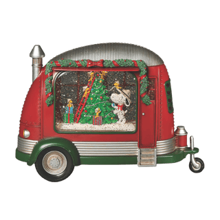 8" Peanuts Christmas Lighted Swirl Snoopy Scout Camper - Confetti Lites