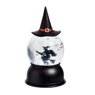 Flying Witch Lighted Swirling Bat Globe
