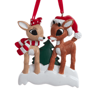 Rudolph The Red Nose Reindeer® & Clarice Family of 2 Ornament For Personalization