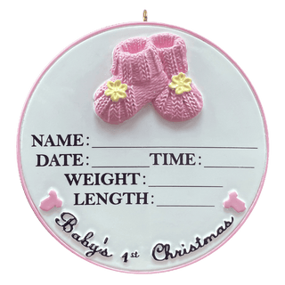 Baby Booties Pink Ornament