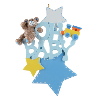 Oh, Baby Heart Blue Ornament