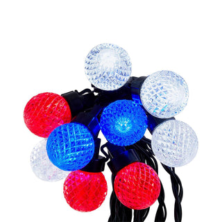 20-Piece G40 Faceted Red, Pure White & Blue LED Light Set